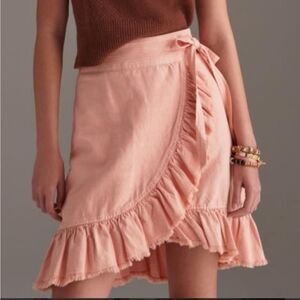 Pilcro Anthropologie Nettie Ruffled Wrap Mini Skirt size XS